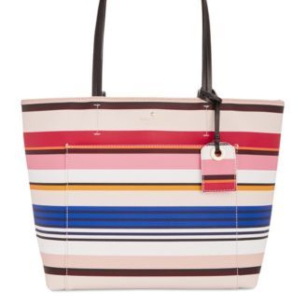 Kate Spade Hyde Lane Riley Striped Tote pink, black - Picture 1 of 5